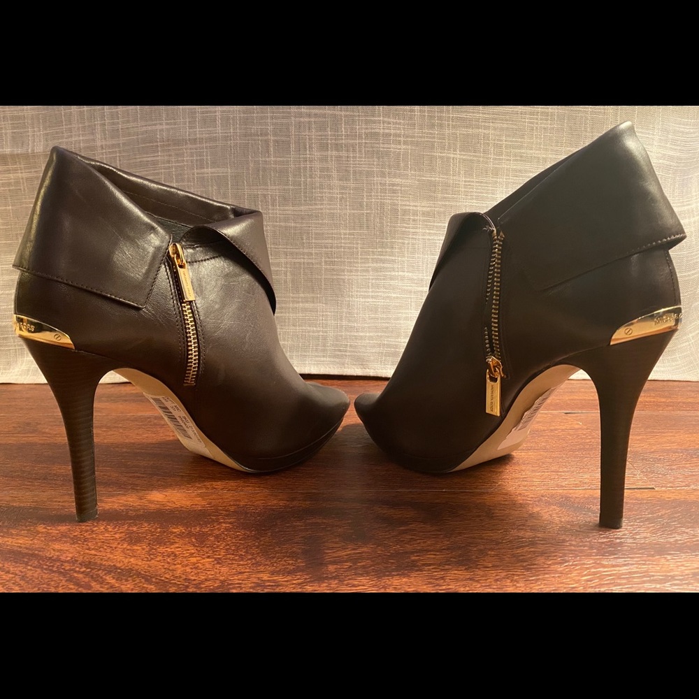 Michael Kors Kendra Open-Toe Calfskin Bootie